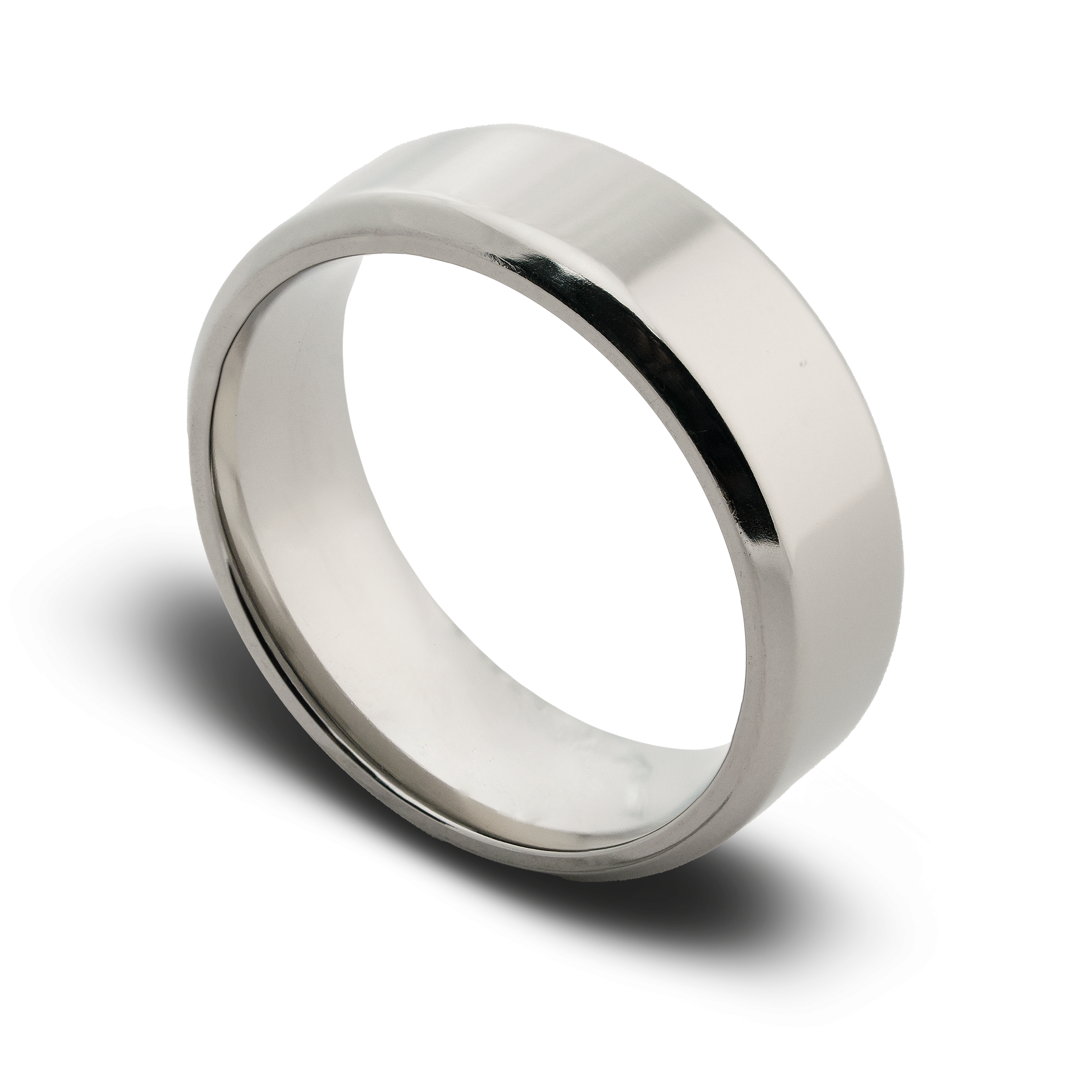 Silver ring on a white background