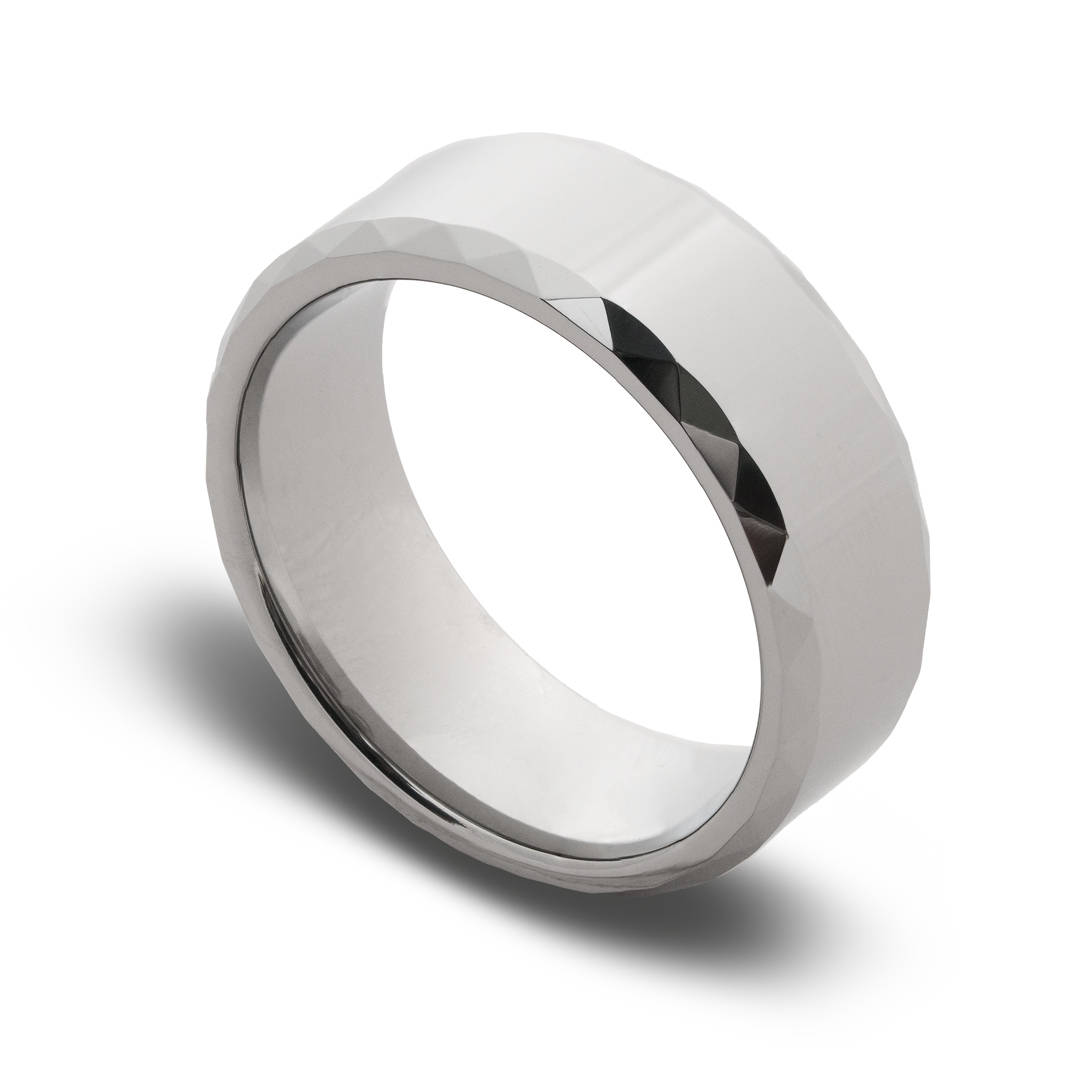 Silver ring on a white background