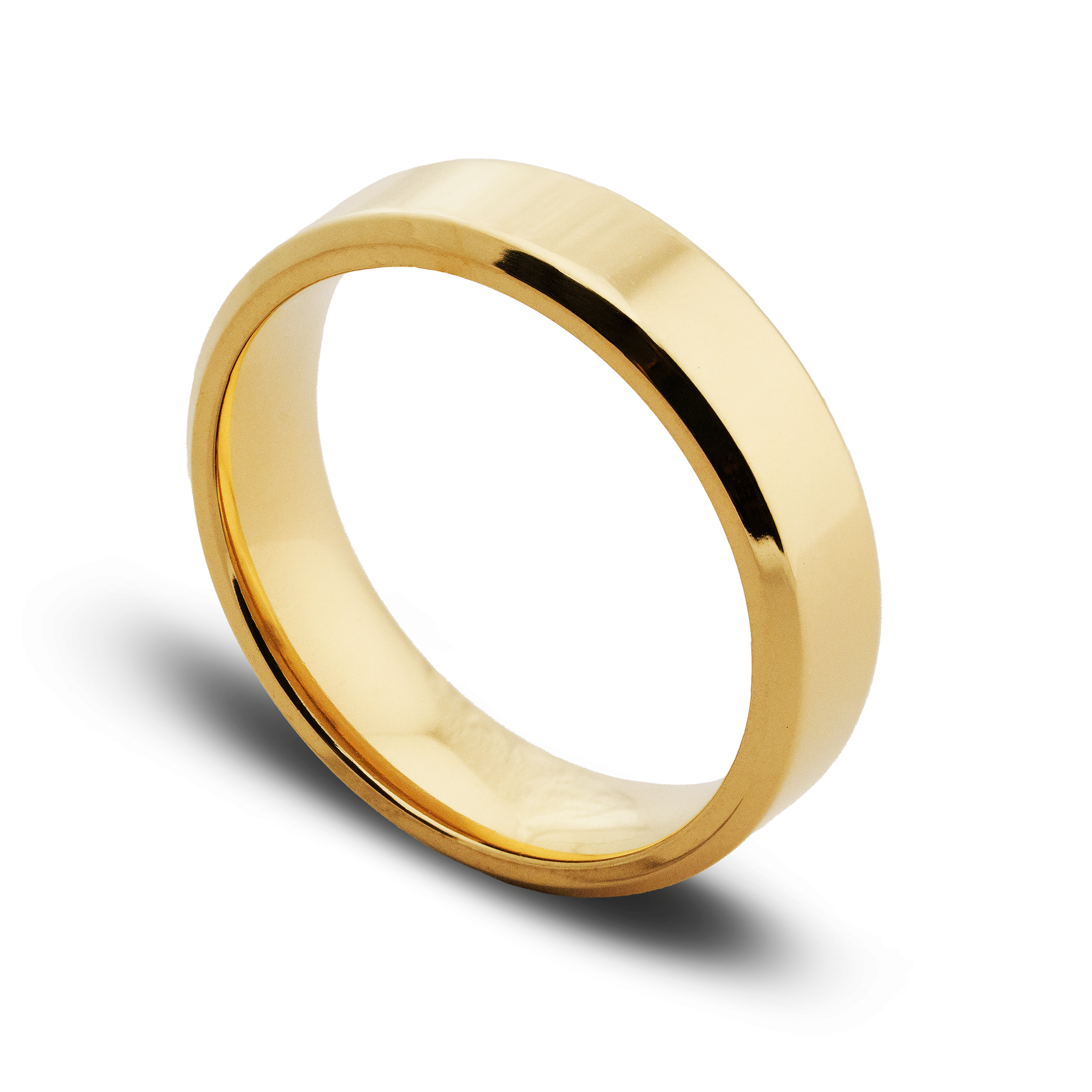 Gold ring on a white background