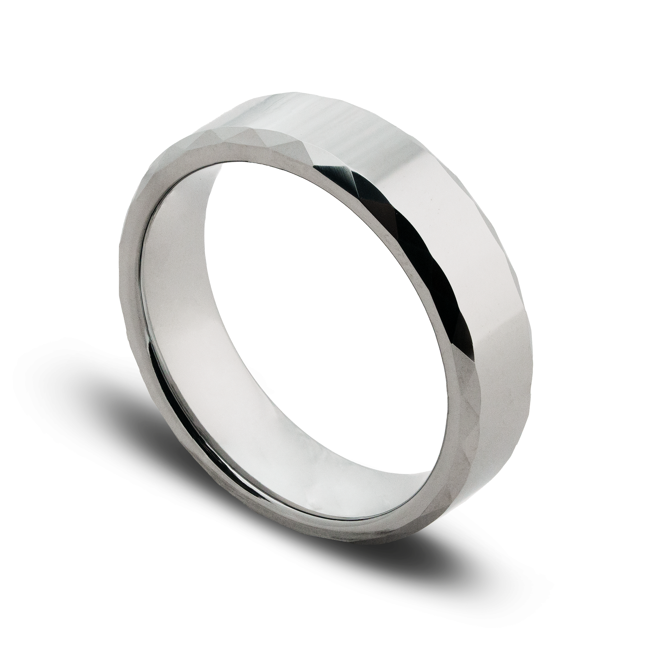 Silver ring on a white background