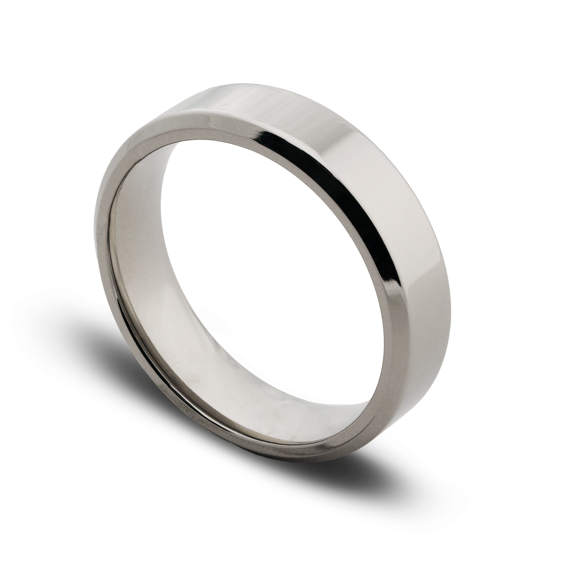 Silver ring on a white background