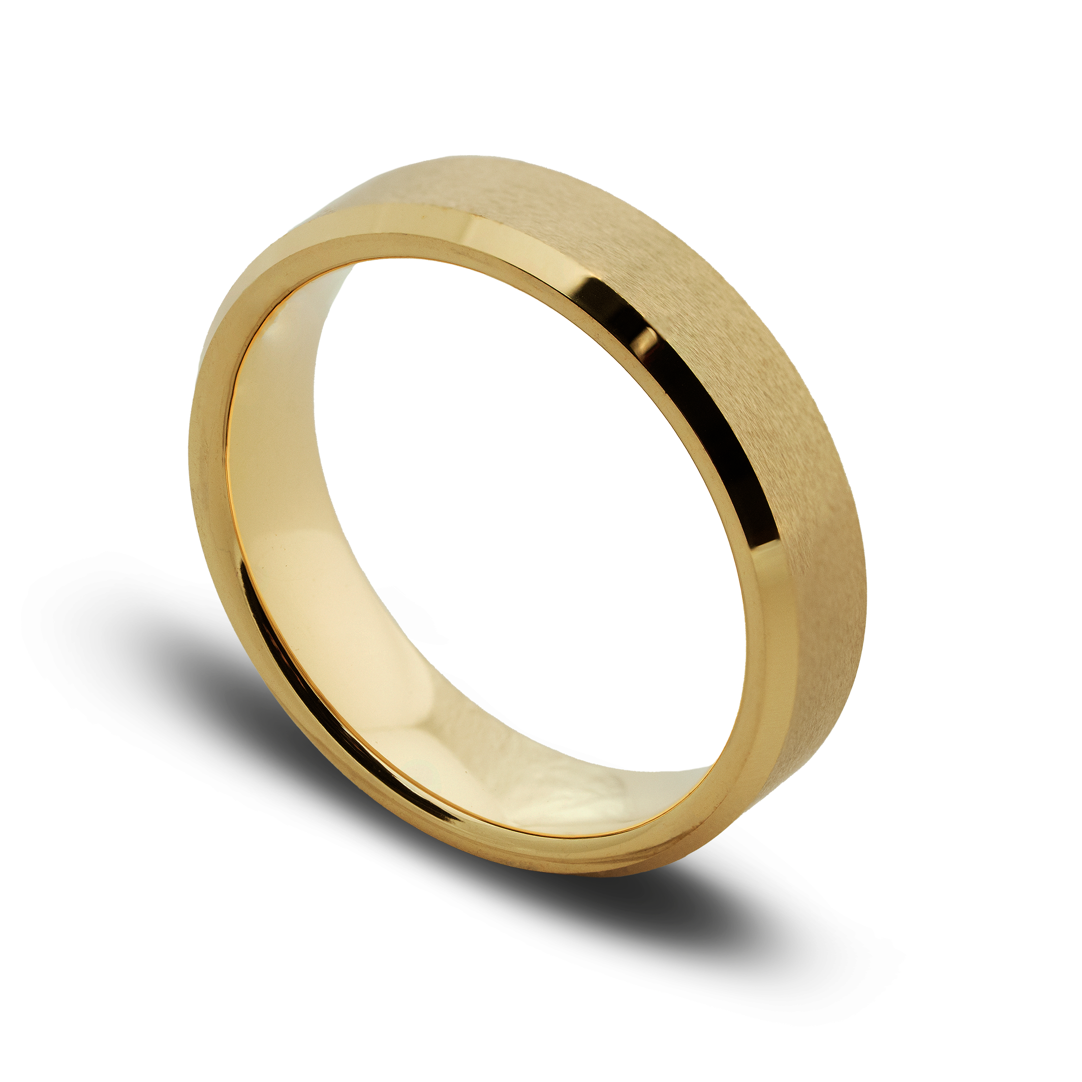 Gold ring on a white background
