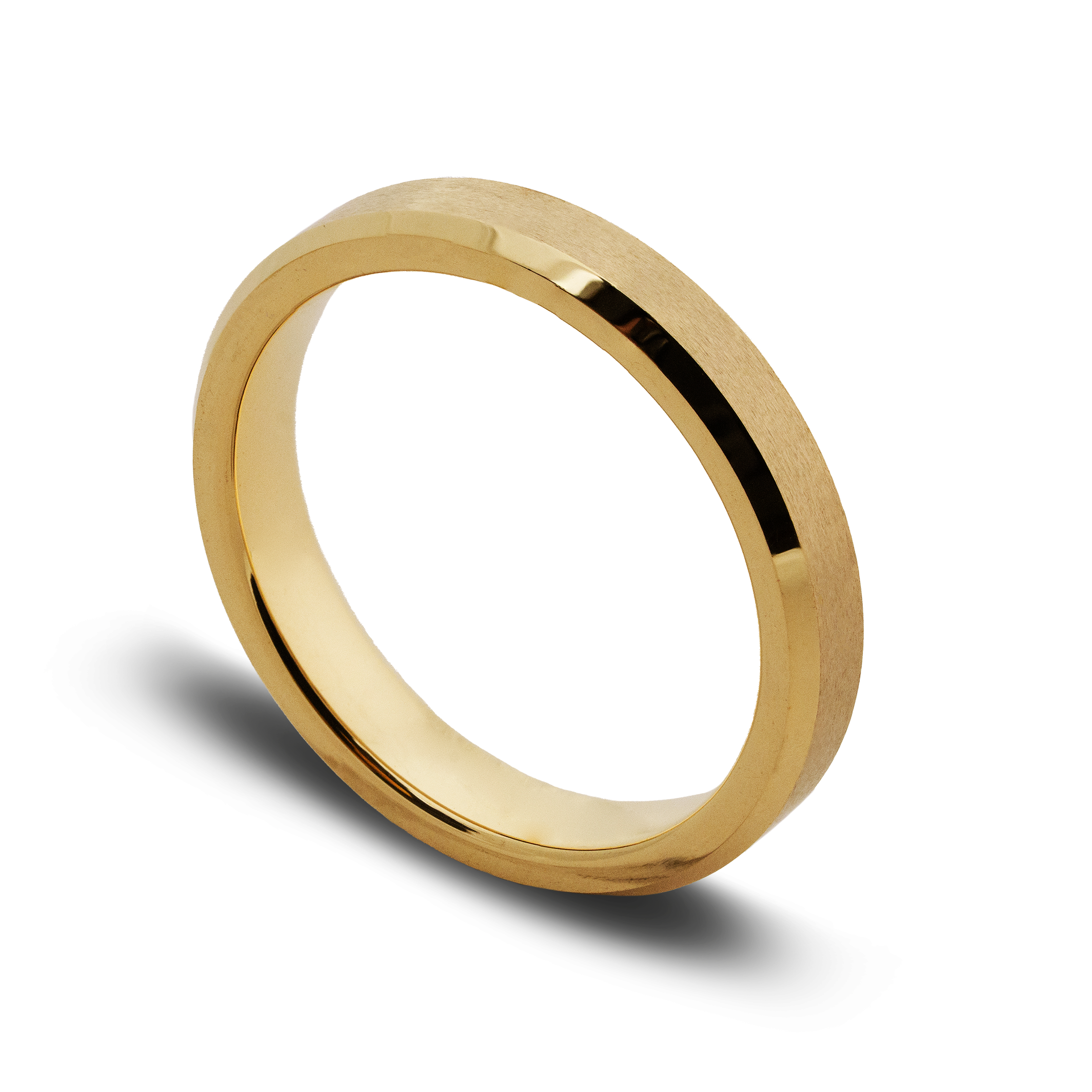 Gold ring on a white background