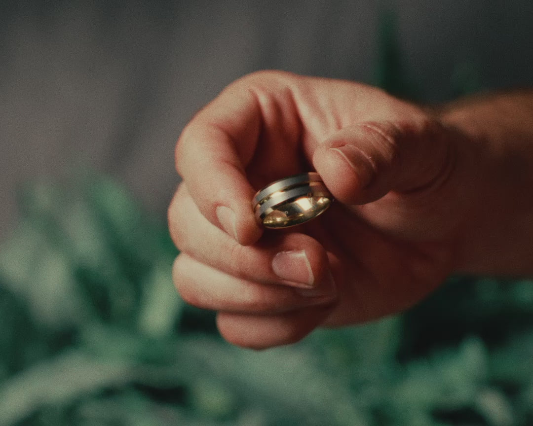 Sinatra two tone gold and silver mens ring video